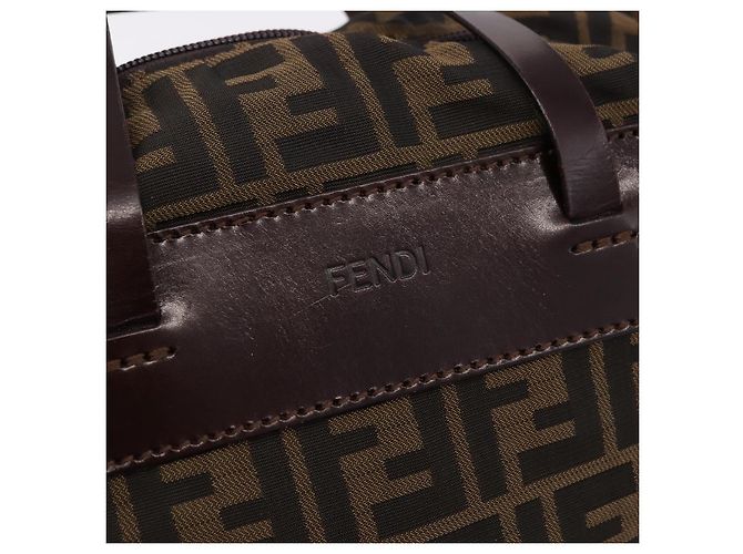 Borsa a Mano FENDI Zucca Canvas Nero Marrone Auth 193515 - vista 14