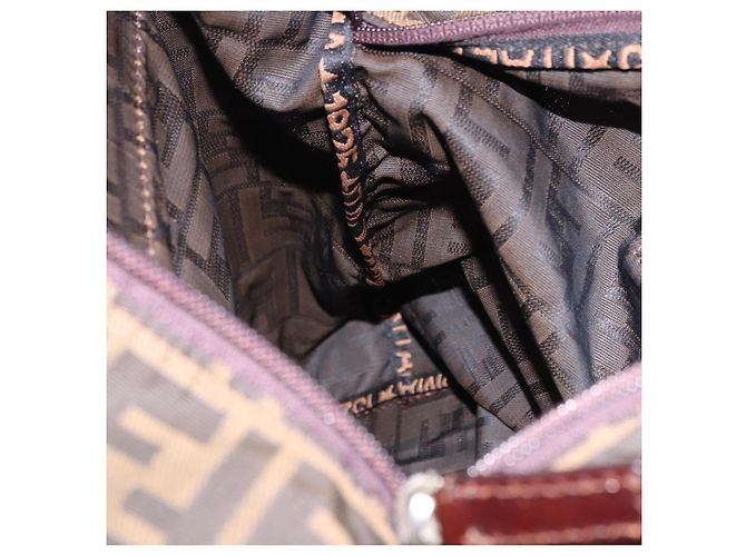 Borsa a Mano FENDI Zucca Canvas Nero Marrone Auth 193515 - vista 19