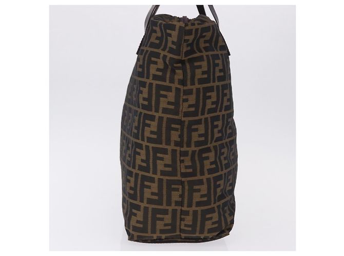 Borsa a Mano FENDI Zucca Canvas Nero Marrone Auth 193515 - vista 4