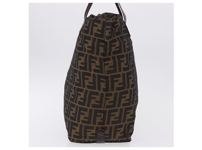 Borsa a Mano FENDI Zucca Canvas Nero Marrone Auth 193515 - vista 5
