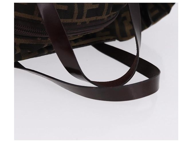 Borsa a Mano FENDI Zucca Canvas Nero Marrone Auth 193515 - vista 7