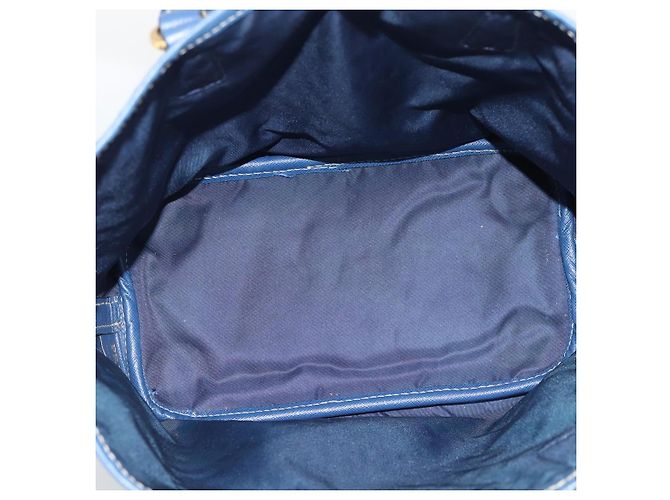 Borsa PRADA in Vinile 2way Blu Oro Auth 193975 D'oro - vista 17
