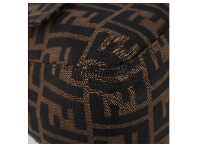 FENDI Zucca Canvas Mamma Baguette Borsa a tracolla Marrone Argento Auth yk20680SAM - vista 10