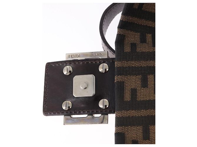 FENDI Zucca Canvas Mamma Baguette Borsa a tracolla Marrone Argento Auth yk20680SAM - vista 16