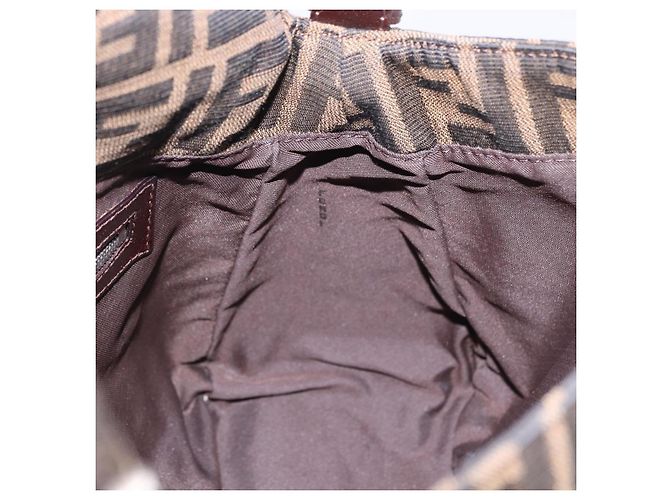 FENDI Zucca Canvas Mamma Baguette Borsa a tracolla Marrone Argento Auth yk20680SAM - vista 21