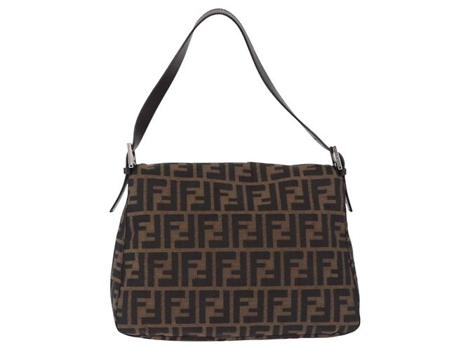 FENDI Zucca Canvas Mamma Baguette Borsa a tracolla Marrone Argento Auth yk20680SAM - vista 3