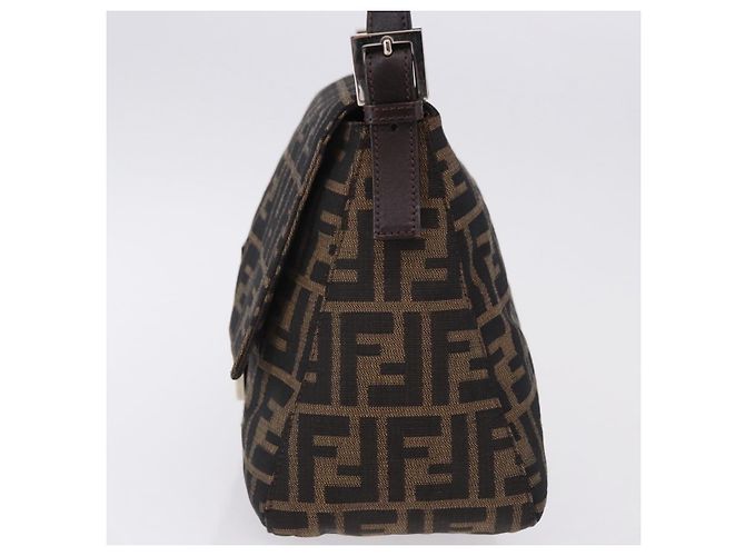 FENDI Zucca Canvas Mamma Baguette Borsa a tracolla Marrone Argento Auth yk20680SAM - vista 4