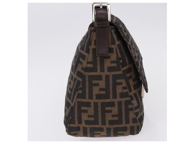 FENDI Zucca Canvas Mamma Baguette Borsa a tracolla Marrone Argento Auth yk20680SAM - vista 5