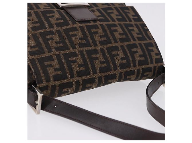 FENDI Zucca Canvas Mamma Baguette Borsa a tracolla Marrone Argento Auth yk20680SAM - vista 6