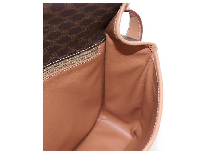 Céline Borsa a tracolla CELINE in tela Macadam PVC Pelle Marrone Oro Auth 191817V D'oro - vista 21