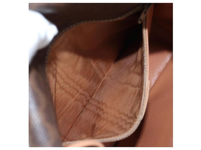 Céline Borsa a tracolla CELINE in tela Macadam PVC Pelle Marrone Oro Auth 191817V D'oro - vista 24