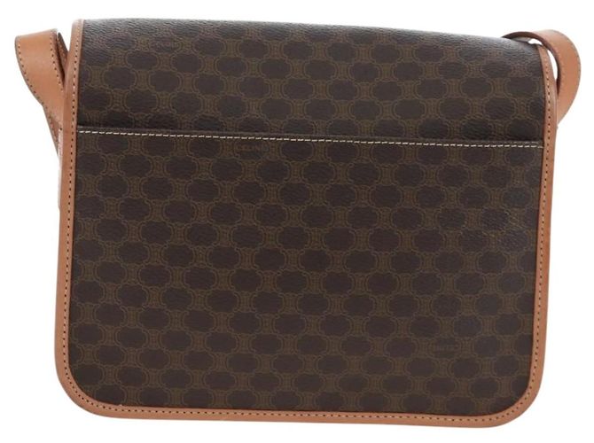 Céline Borsa a tracolla CELINE in tela Macadam PVC Pelle Marrone Oro Auth 191817V D'oro - vista 3