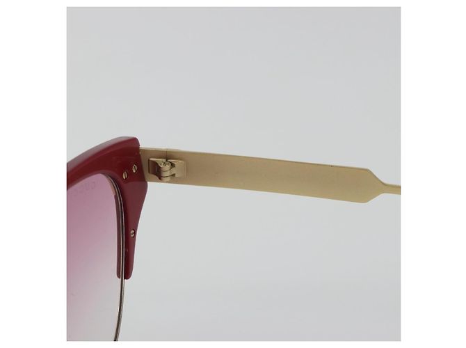Occhiali da sole GUCCI Metallo Rosso Oro Auth bs36303V D'oro - vista 10