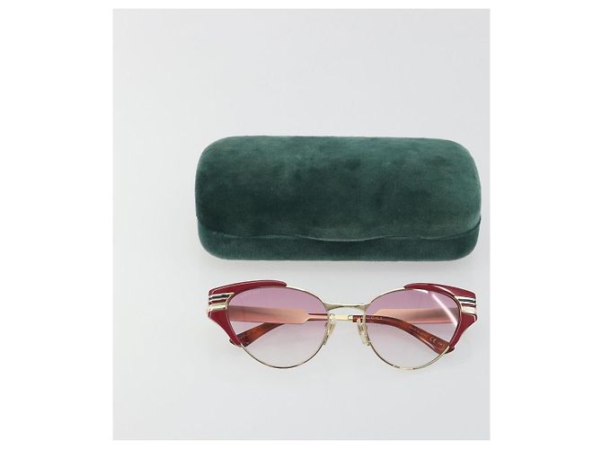 Occhiali da sole GUCCI Metallo Rosso Oro Auth bs36303V D'oro - vista 14