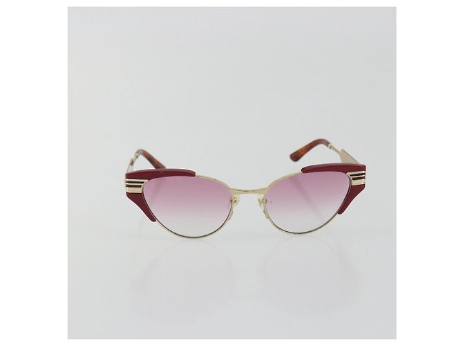 Occhiali da sole GUCCI Metallo Rosso Oro Auth bs36303V D'oro - vista 2