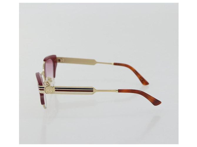 Occhiali da sole GUCCI Metallo Rosso Oro Auth bs36303V D'oro - vista 4
