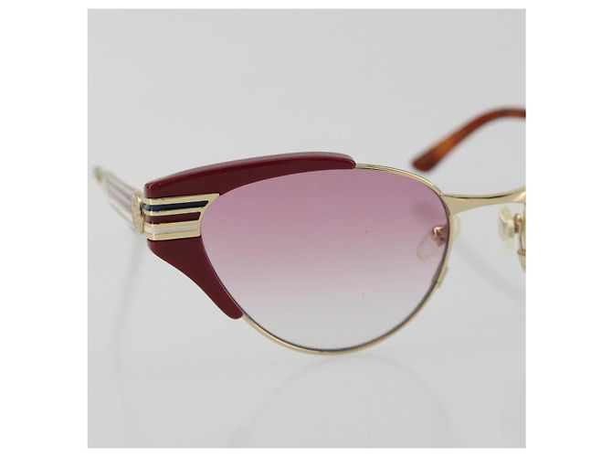 Occhiali da sole GUCCI Metallo Rosso Oro Auth bs36303V D'oro - vista 6