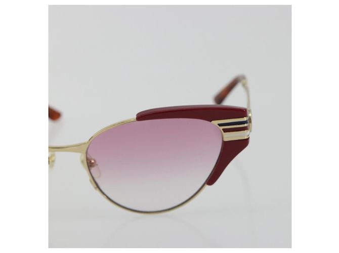 Occhiali da sole GUCCI Metallo Rosso Oro Auth bs36303V D'oro - vista 7