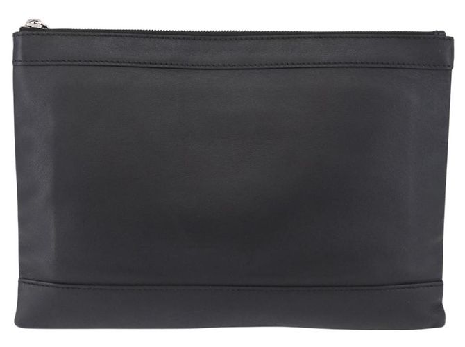 Clutch BALENCIAGA in pelle nera argento 373834 Auth 193517A Nero - vista 3
