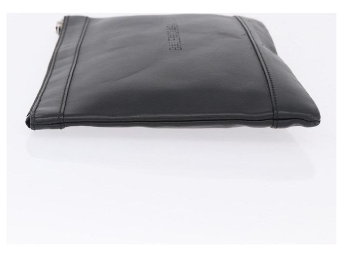 Clutch BALENCIAGA in pelle nera argento 373834 Auth 193517A Nero - vista 5