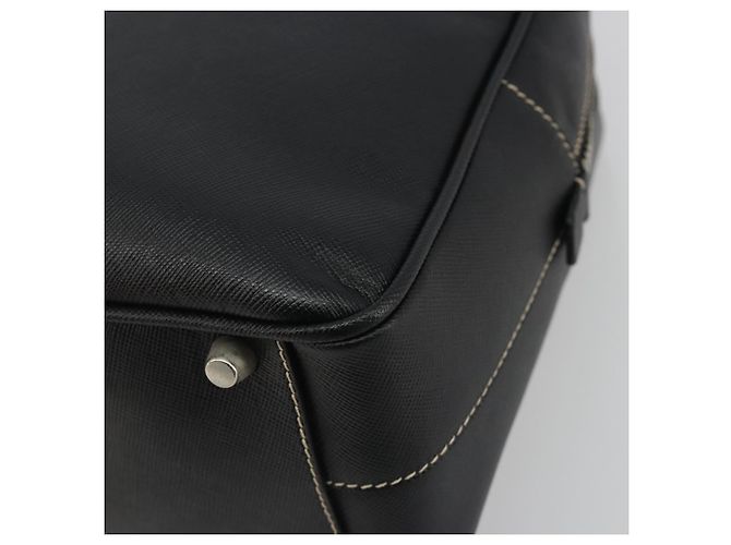 PRADA Tote Bag Saffiano Leder Schwarz Silber Auth 188279SAV - Ansicht 10