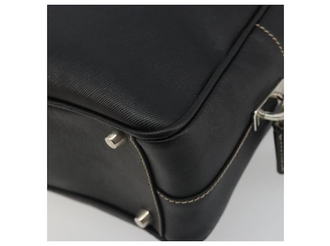 PRADA Tote Bag Saffiano Leder Schwarz Silber Auth 188279SAV - Ansicht 12