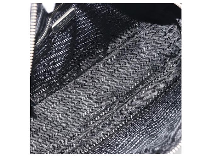 PRADA Tote Bag Saffiano Leder Schwarz Silber Auth 188279SAV - Ansicht 19