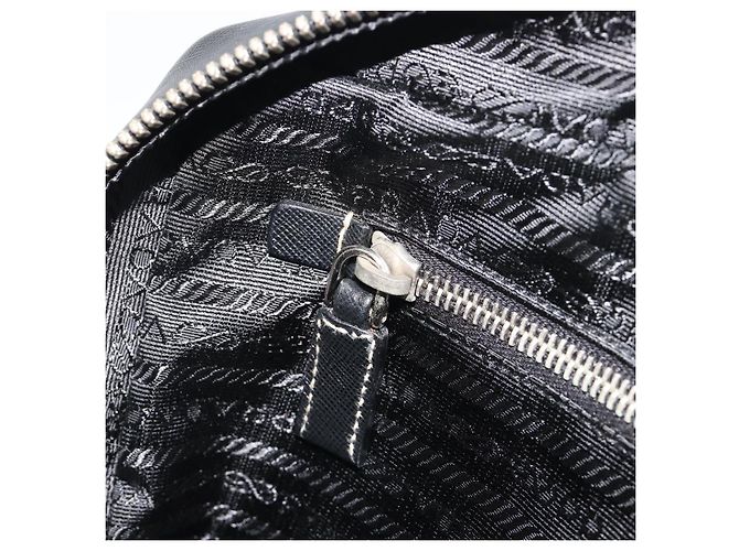 PRADA Tote Bag Saffiano Leder Schwarz Silber Auth 188279SAV - Ansicht 22