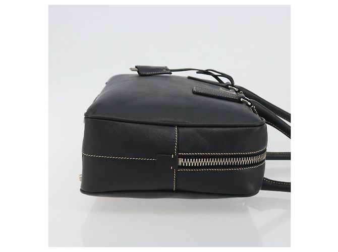 PRADA Tote Bag Saffiano Leder Schwarz Silber Auth 188279SAV - Ansicht 4