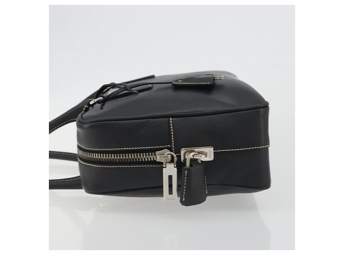 PRADA Tote Bag Saffiano Leder Schwarz Silber Auth 188279SAV - Ansicht 5
