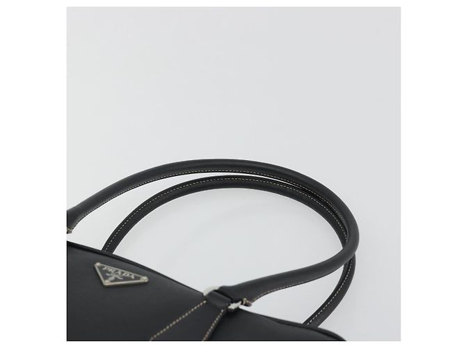 PRADA Tote Bag Saffiano Leder Schwarz Silber Auth 188279SAV - Ansicht 8