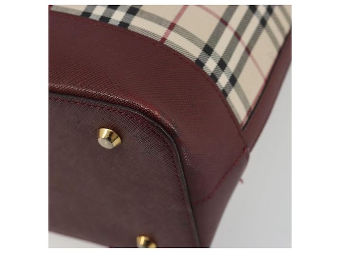 BURBERRY Nova Check Handtasche Canvas Beige Gold Auth ep15581 Golden - Ansicht 10