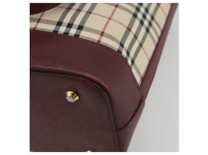 BURBERRY Nova Check Handtasche Canvas Beige Gold Auth ep15581 Golden - Ansicht 12