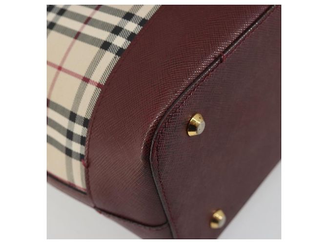 BURBERRY Nova Check Handtasche Canvas Beige Gold Auth ep15581 Golden - Ansicht 13