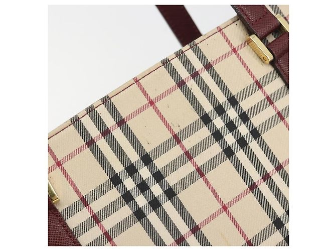 BURBERRY Nova Check Handtasche Canvas Beige Gold Auth ep15581 Golden - Ansicht 15