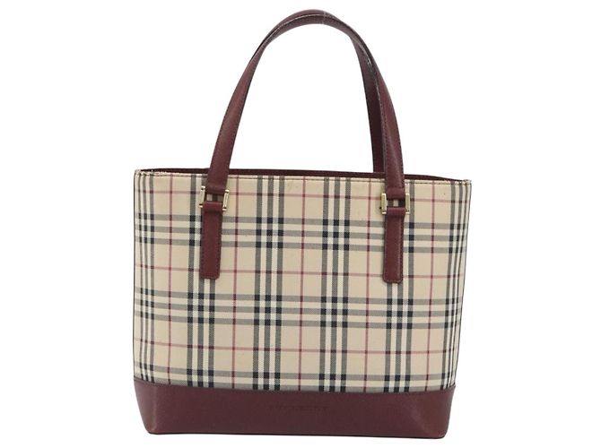 BURBERRY Nova Check Handtasche Canvas Beige Gold Auth ep15581 Golden - Ansicht 2