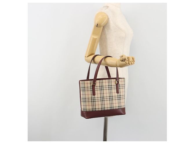 BURBERRY Nova Check Handtasche Canvas Beige Gold Auth ep15581 Golden - Ansicht 24