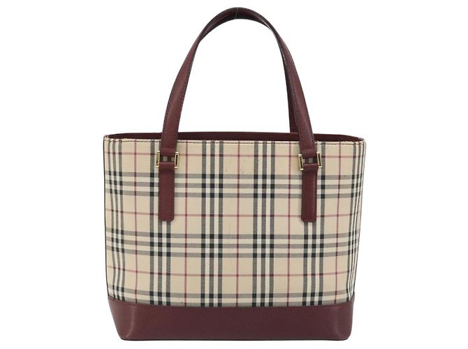 BURBERRY Nova Check Handtasche Canvas Beige Gold Auth ep15581 Golden - Ansicht 3