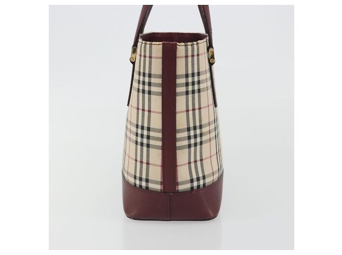 BURBERRY Nova Check Handtasche Canvas Beige Gold Auth ep15581 Golden - Ansicht 5