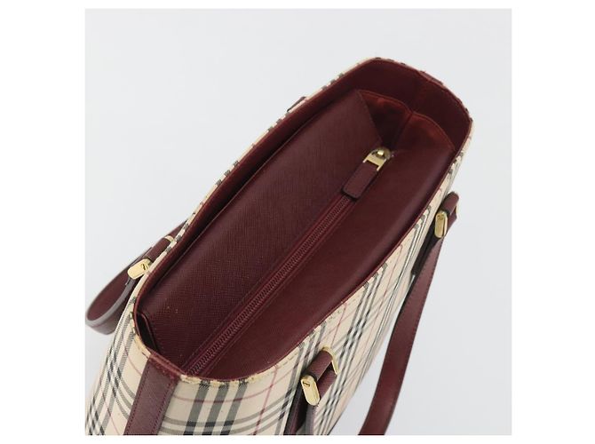 BURBERRY Nova Check Handtasche Canvas Beige Gold Auth ep15581 Golden - Ansicht 6