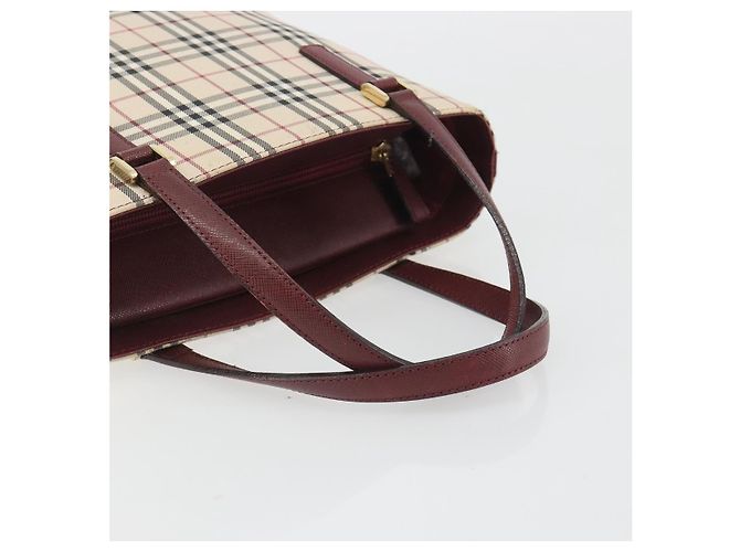 BURBERRY Nova Check Handtasche Canvas Beige Gold Auth ep15581 Golden - Ansicht 7