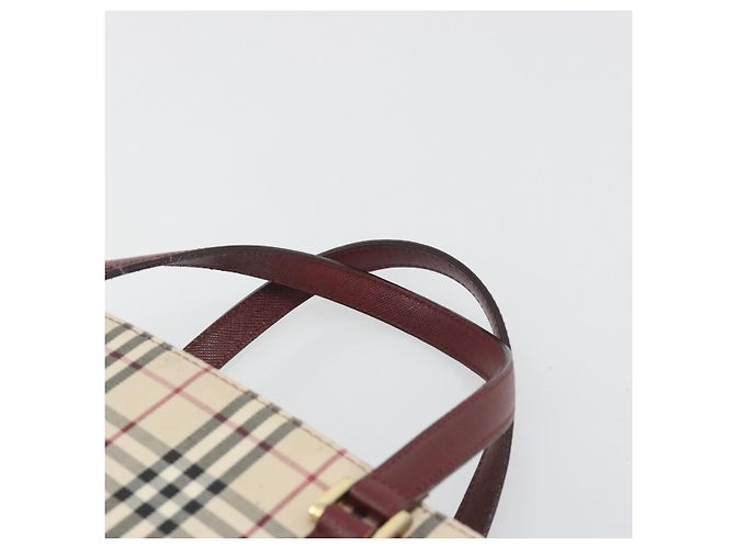 BURBERRY Nova Check Handtasche Canvas Beige Gold Auth ep15581 Golden - Ansicht 8