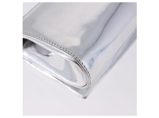 Clutch Christian Louboutin in pelle argento Auth 191142 - vista 10