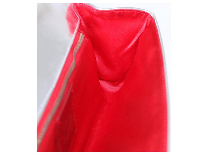 Clutch Christian Louboutin in pelle argento Auth 191142 - vista 15