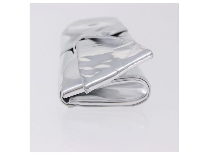 Clutch Christian Louboutin in pelle argento Auth 191142 - vista 5