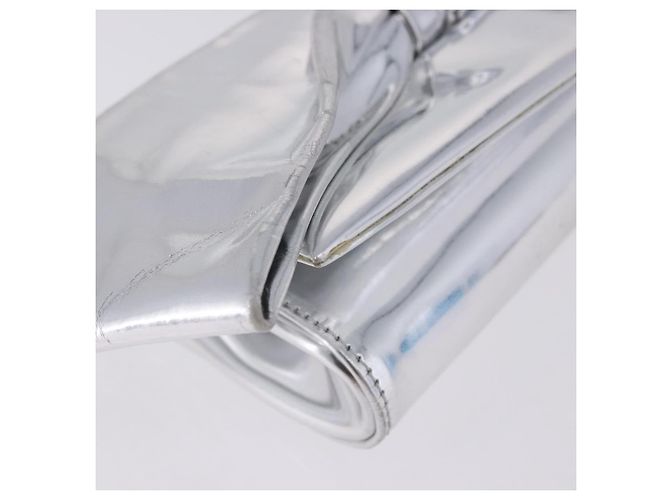 Clutch Christian Louboutin in pelle argento Auth 191142 - vista 8