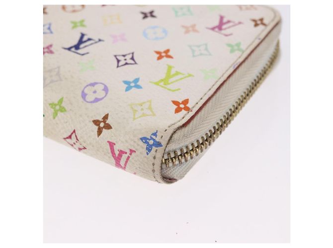 LOUIS VUITTON Monogram Multicolor Zippy Wallet White M60241 LV Auth BA14264 Bianco - vista 10