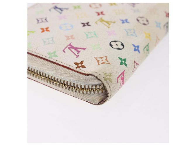 LOUIS VUITTON Monogram Multicolor Zippy Wallet White M60241 LV Auth BA14264 Bianco - vista 11