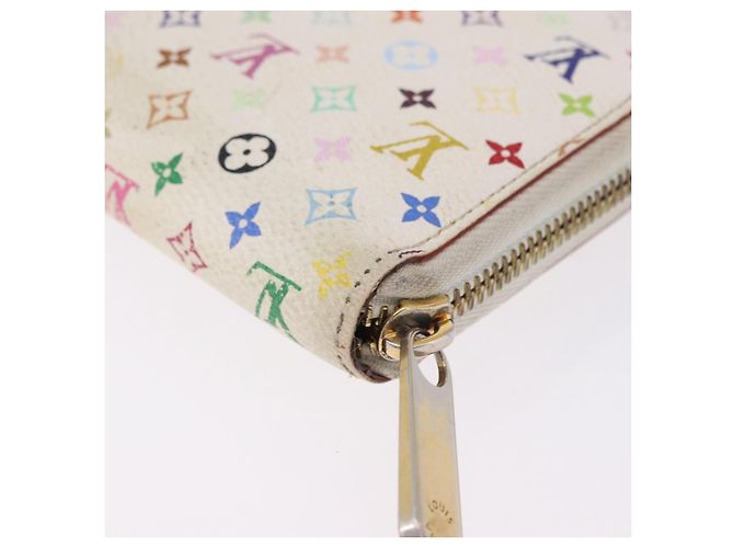 LOUIS VUITTON Monogram Multicolor Zippy Wallet White M60241 LV Auth BA14264 Bianco - vista 12