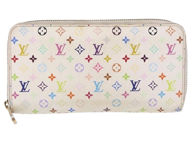 LOUIS VUITTON Monogram Multicolor Zippy Wallet White M60241 LV Auth BA14264 Bianco - vista 2